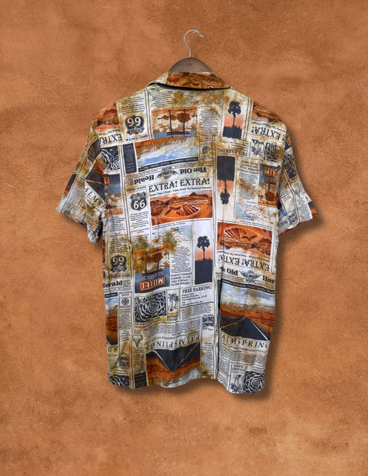Vintage 80s Surf Shirt 38 x 27 Route 66