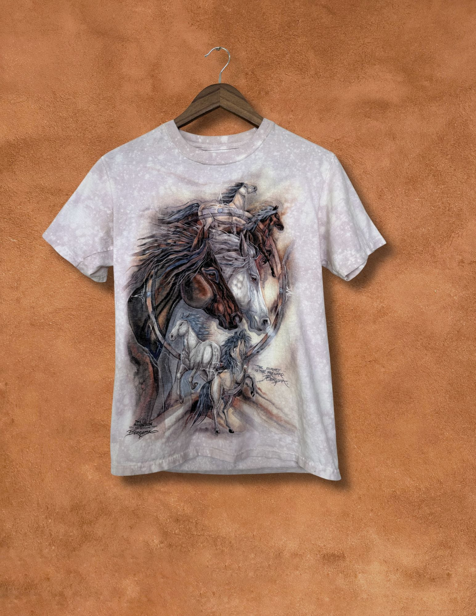 Upcycled Vintage Stallions Tee- 38 x 25 Land Back
