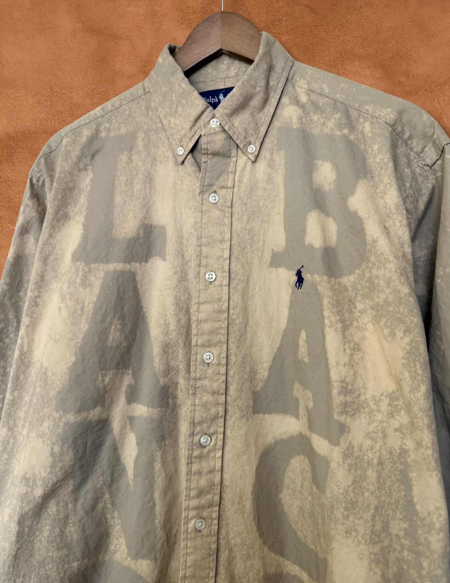 Upcycled Vintage Menswear Shirt-  Land Back 50 x 31
