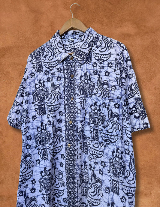 Vintage 70s Batik Shirt 52 x 31