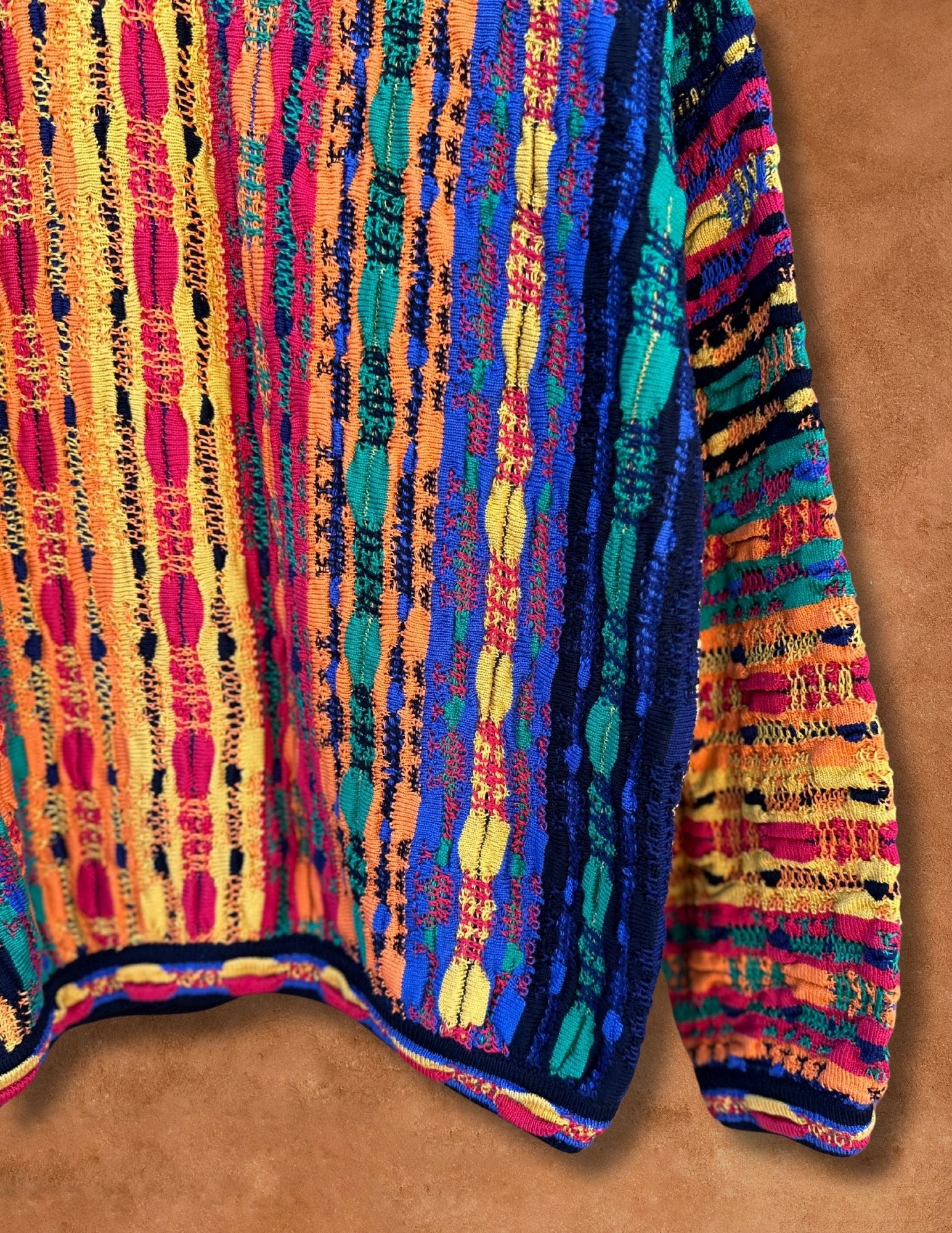 VINTAGE 80s GITANO KNIT SWEATER WOMENS GEOMETRIC ABSTRACT