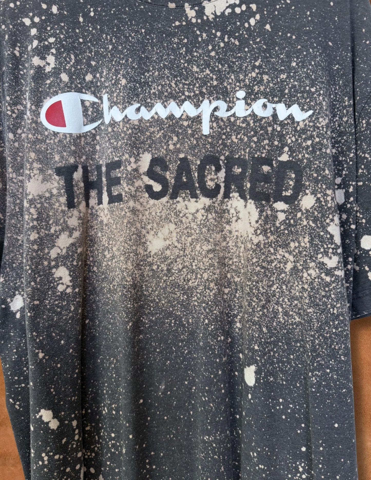 Upcycled Vintage Tee-  56 x 34 Champion The Sacred