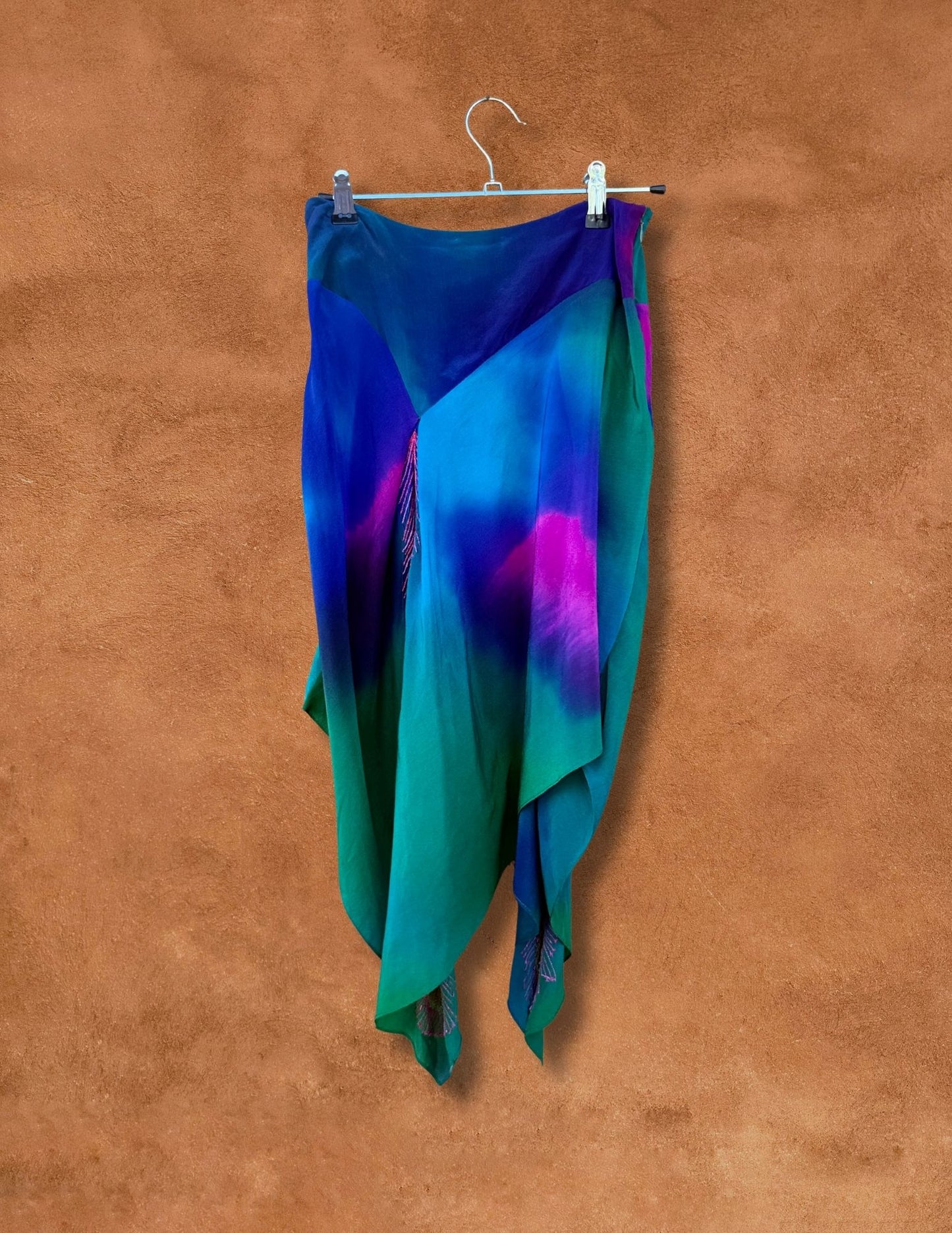 Vintage 90s Silk Asymmetrical Designer Skirt
