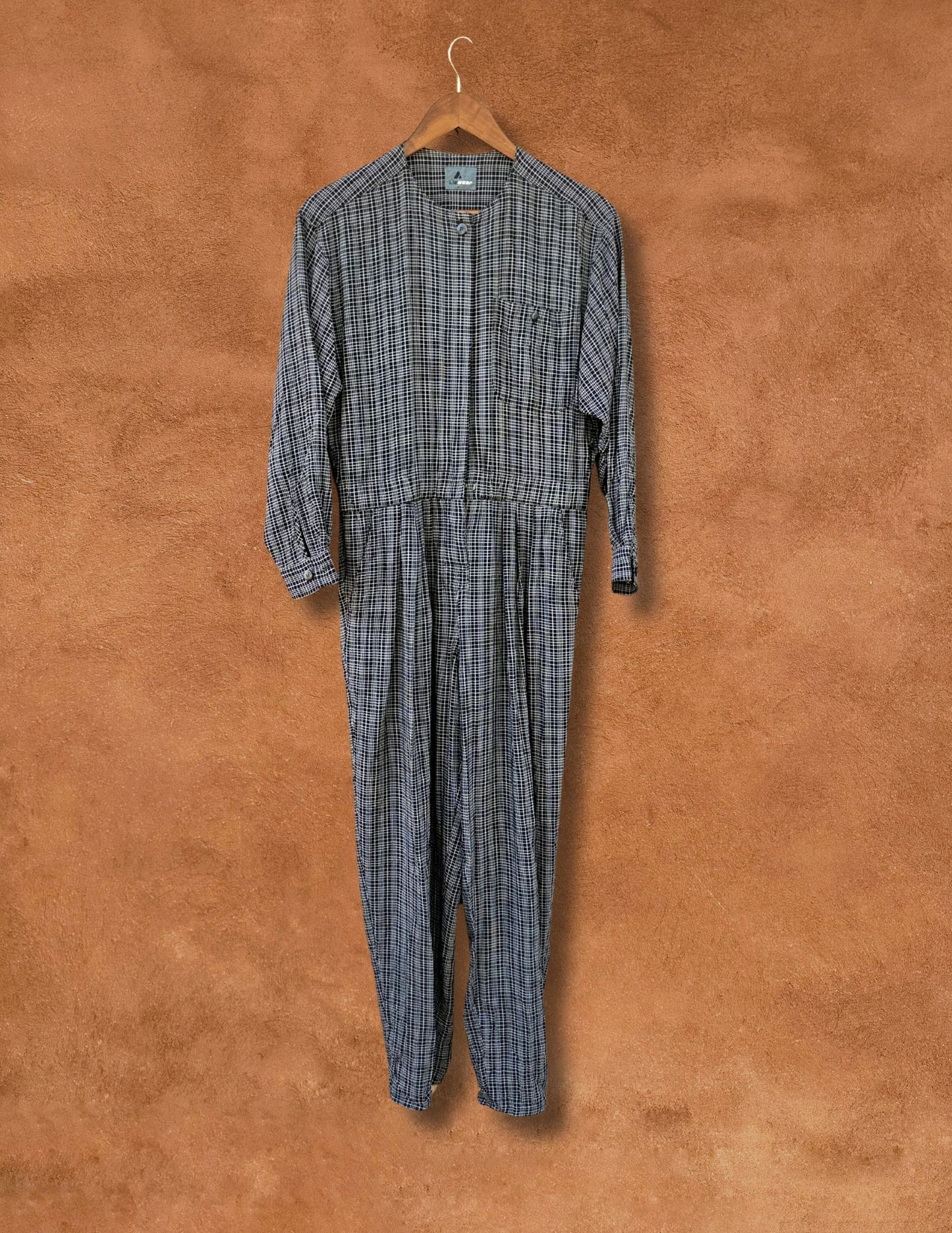 Vintage 80s Checkered Jumpsuit