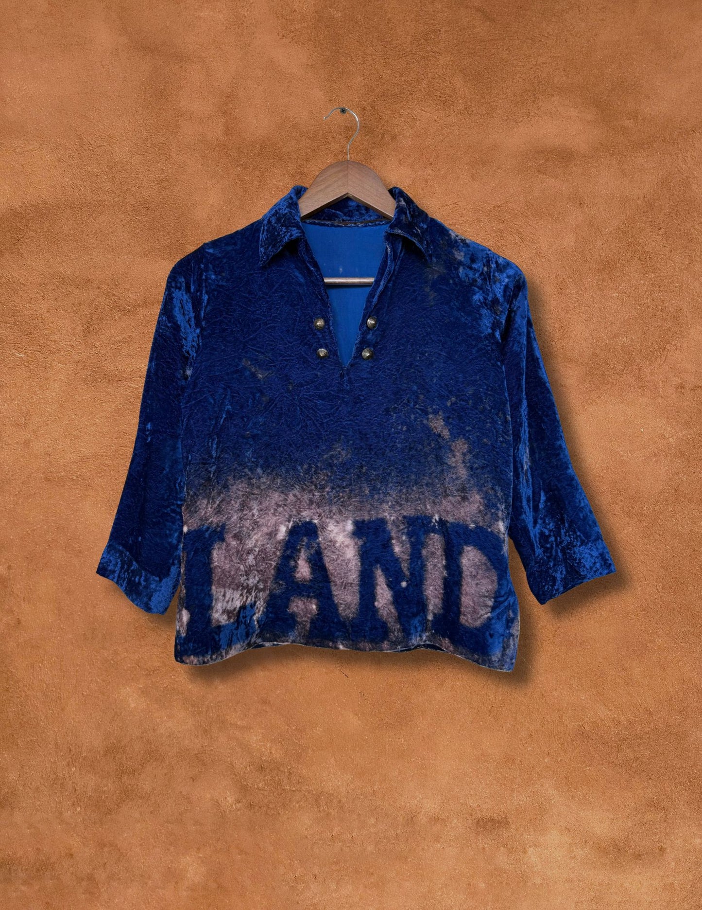 Upcycled Vintage 70s Velvet Top - Land Back