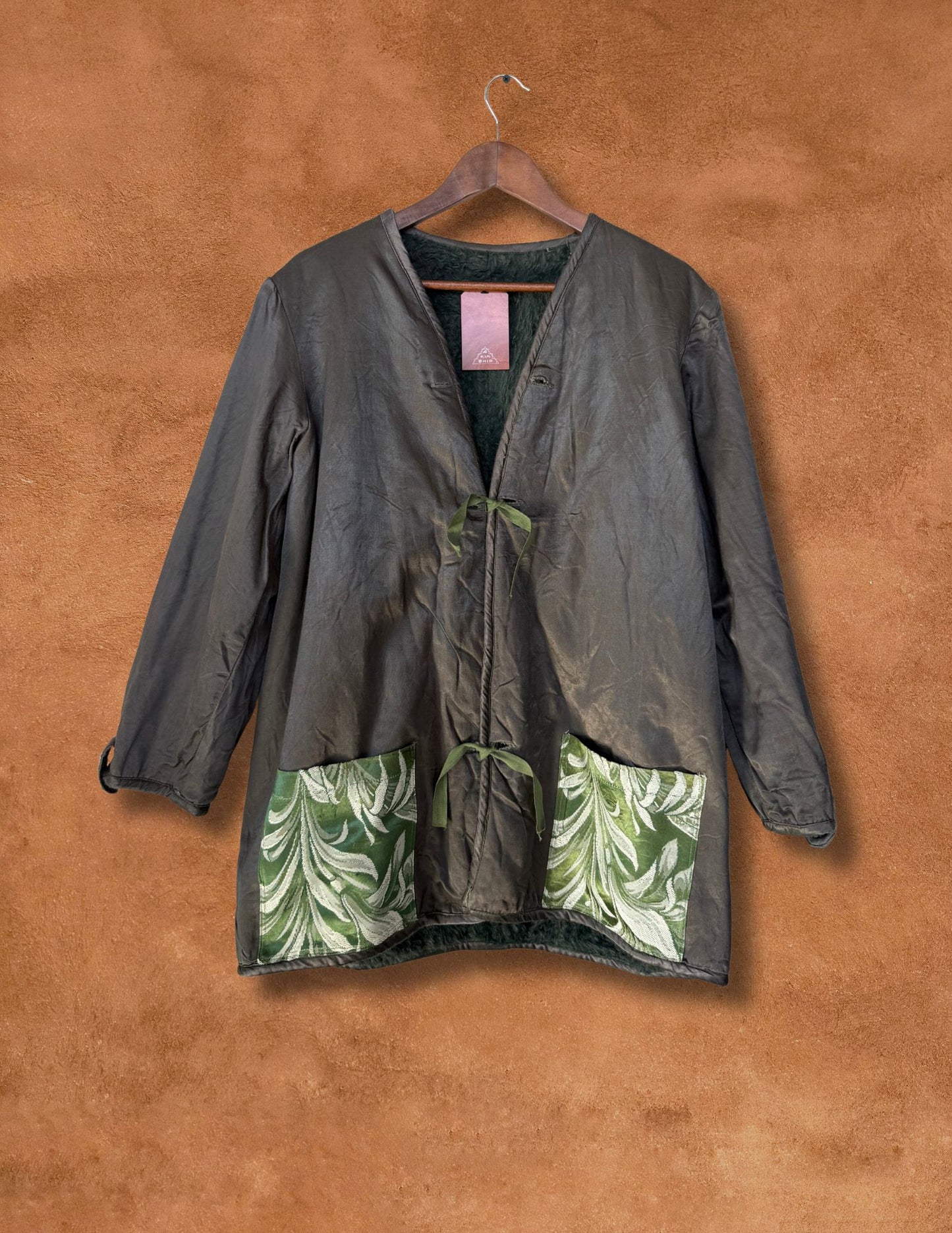 Vintage Mid-Century Greek Military Reversible Satin Jacket B