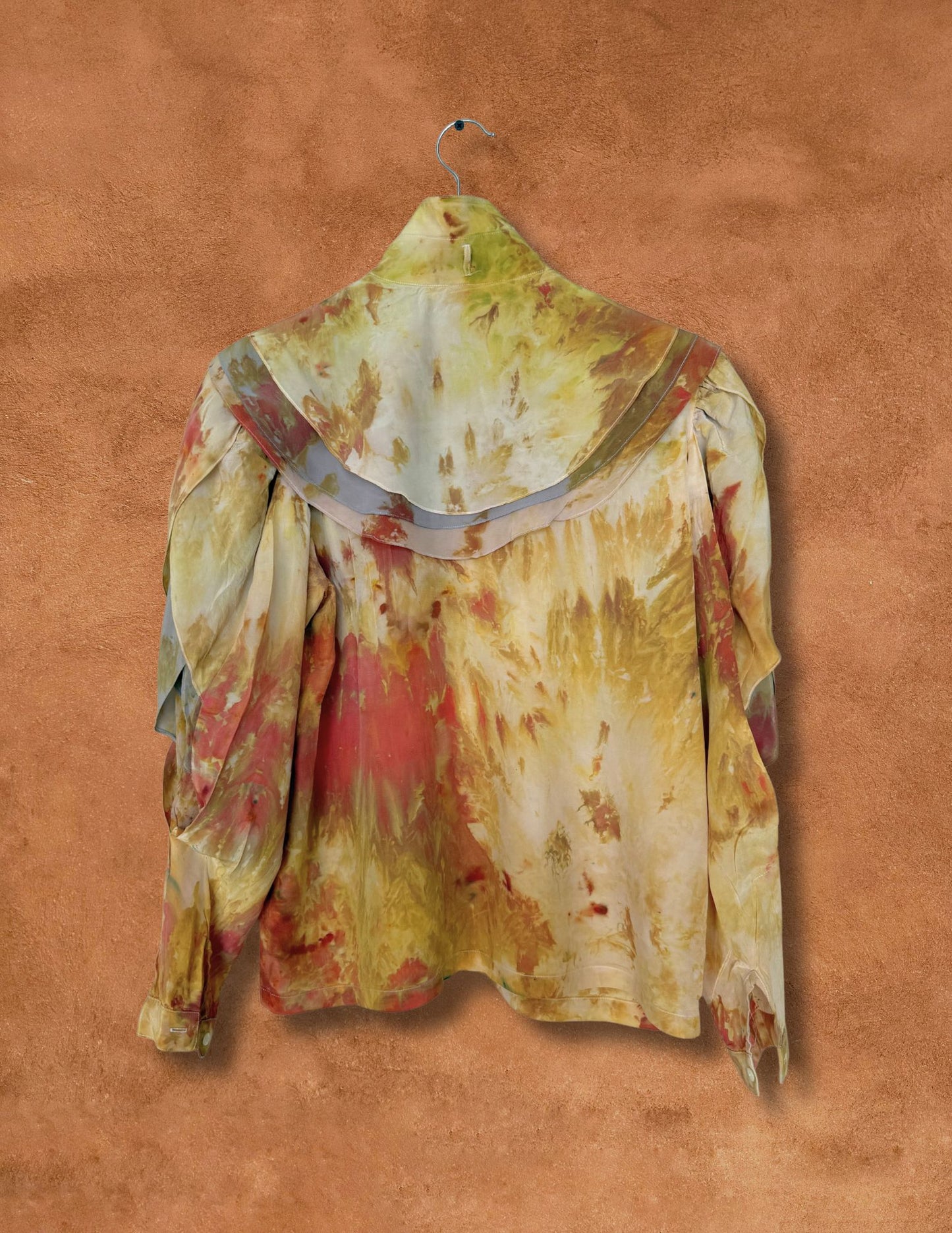 Upcycled Vintage 80s Silk Blouse — Desert Firelight