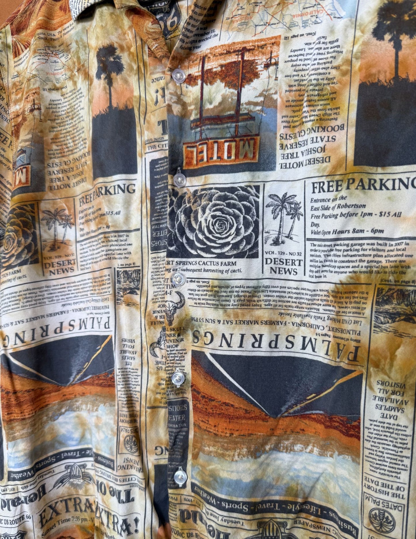 Vintage 80s Surf Shirt 38 x 27 Route 66