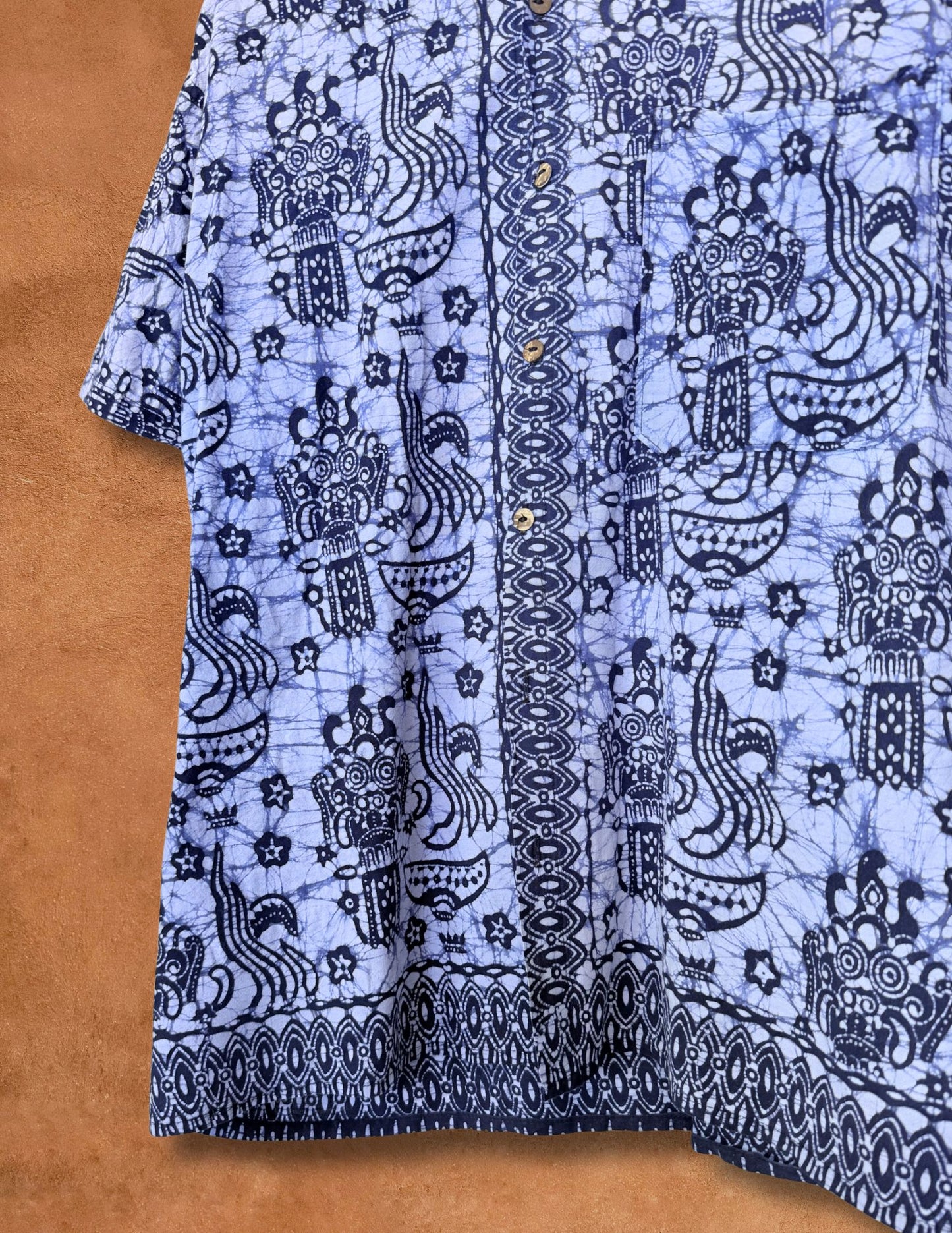 Vintage 70s Batik Shirt 52 x 31