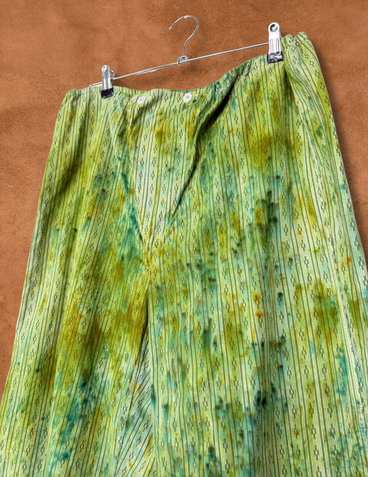 Upcycled Vintage Pajama Pant Lime