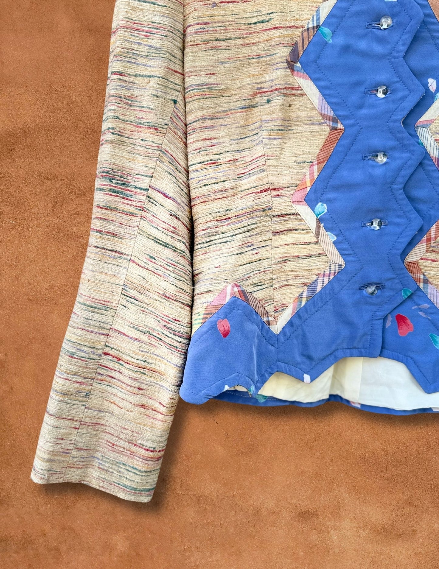 Vintage 70s 3PC Raw Silk Suit Set