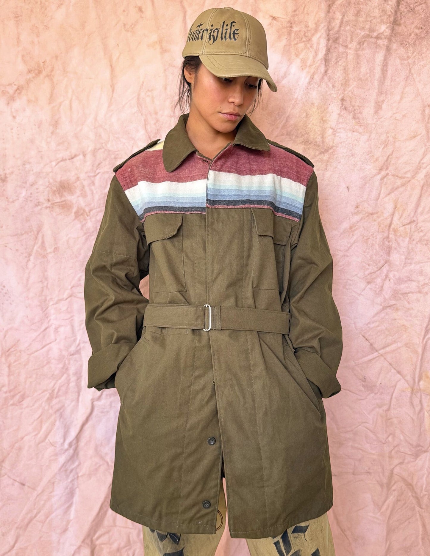 Upcycled Military Field Jacket — Midcentury Blanket Edition I