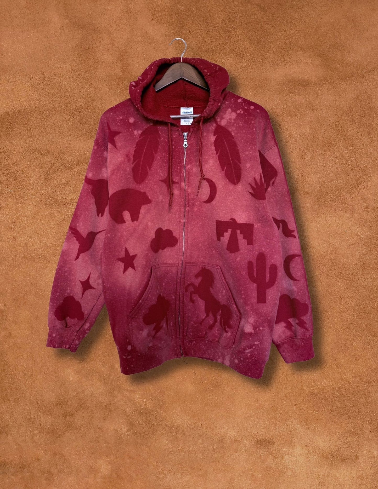 Upcycled Vintage Zip Hoodie- 46 x 29 Eclectic Southwest