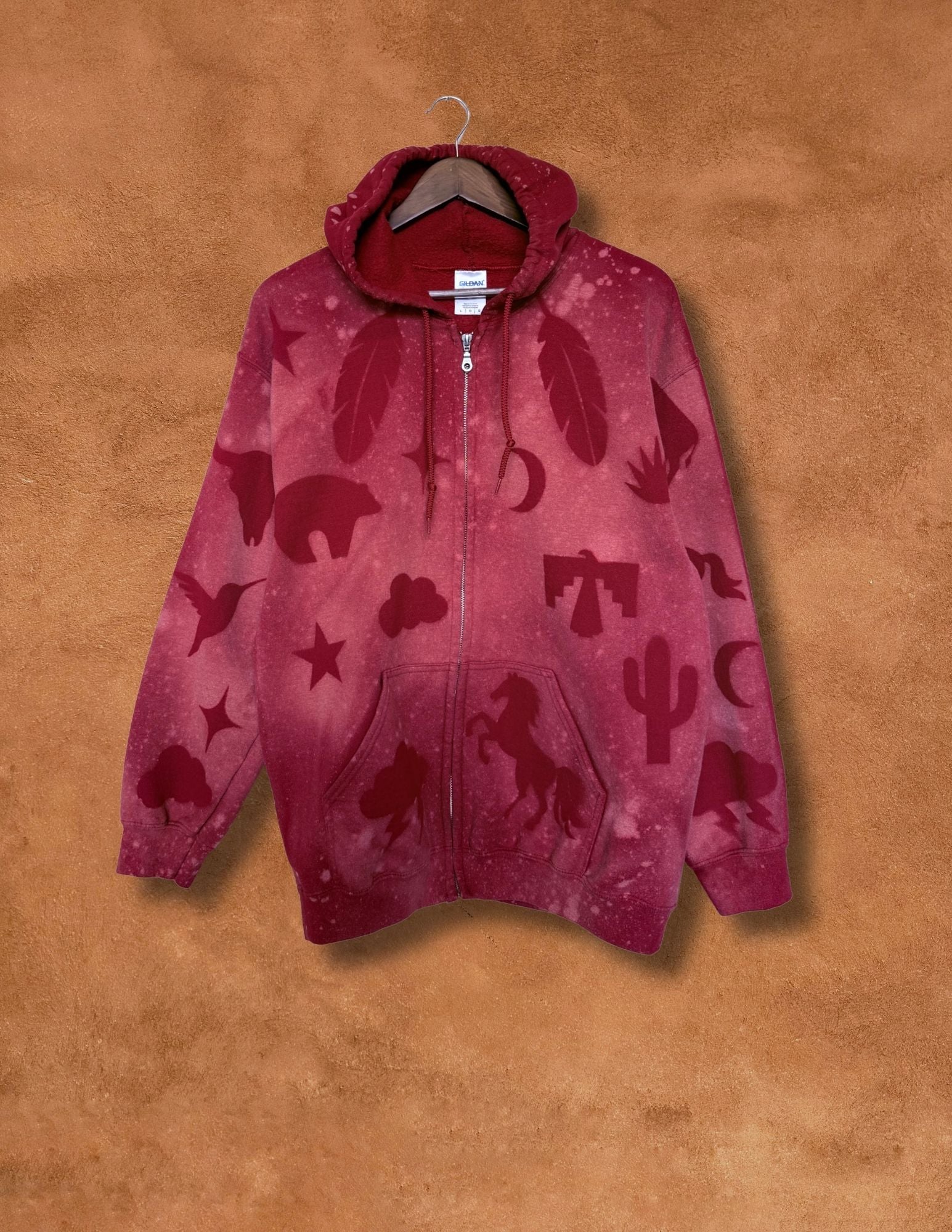 Upcycled Vintage Zip Hoodie- 46 x 29 Eclectic Southwest
