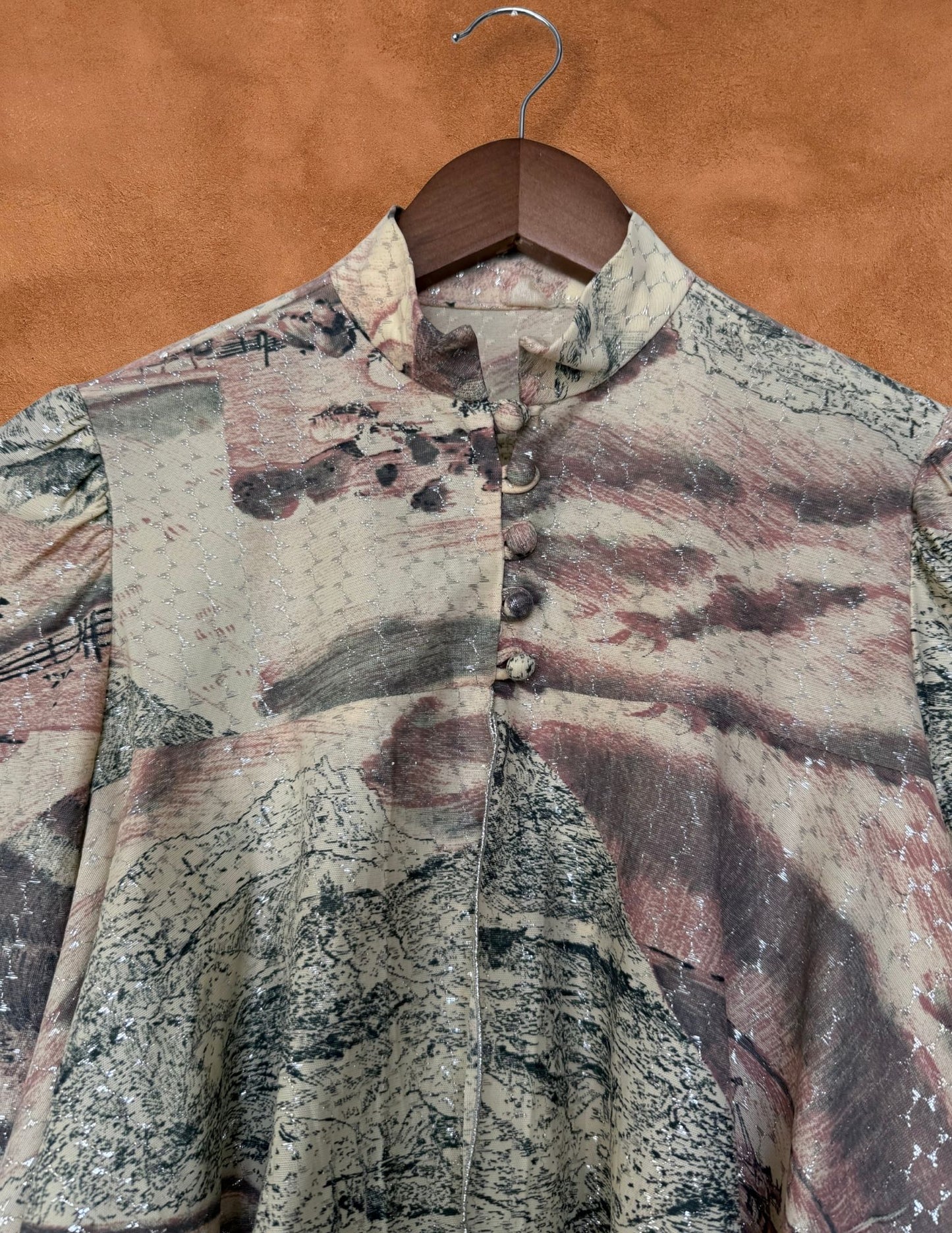 Vintage Cropped Ruffle Blouse