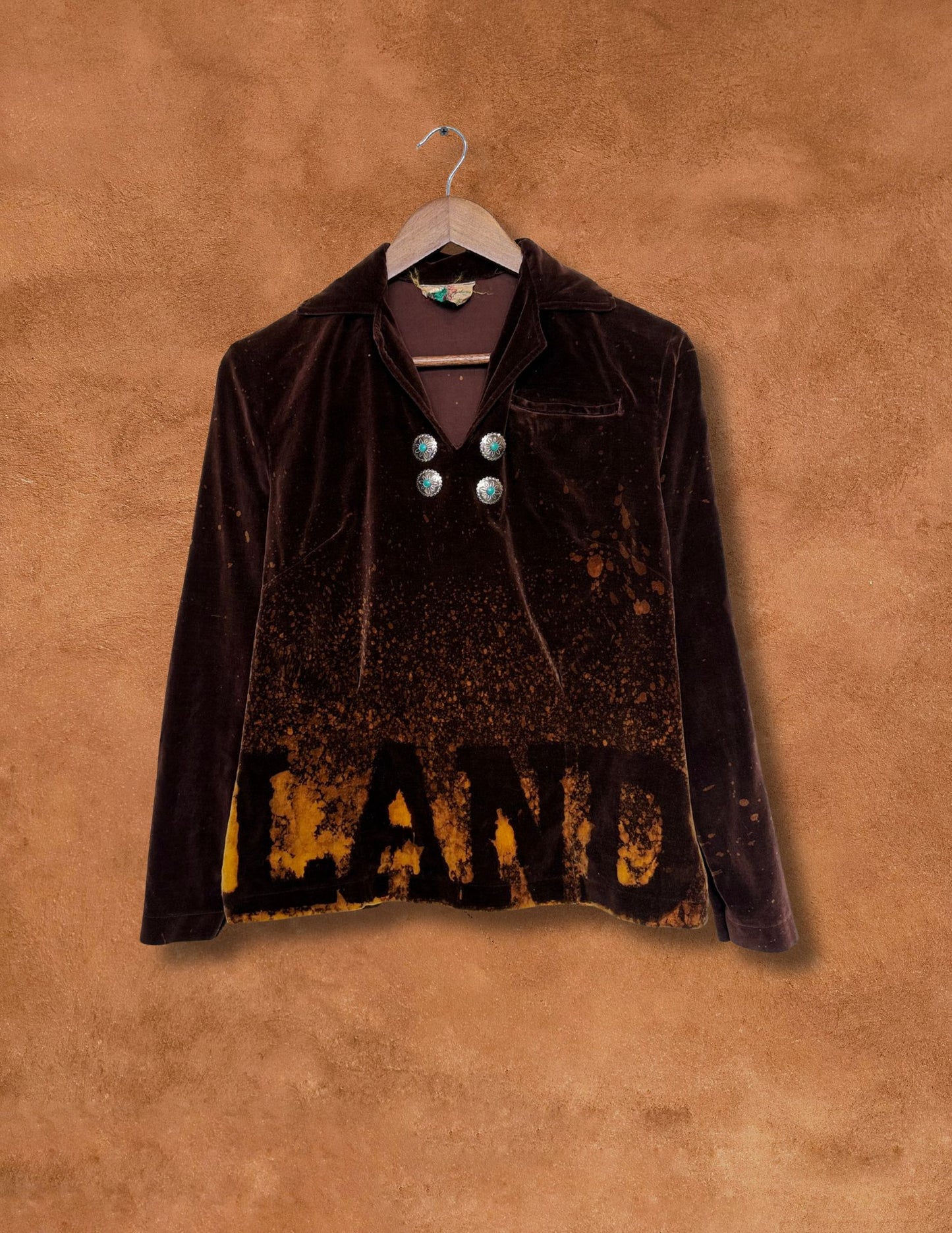 Upcycled Vintage Land Back Velvet Top
