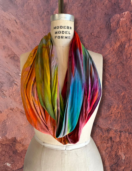 Limited Edition Handdyed Infinity Scarf- Technicolor