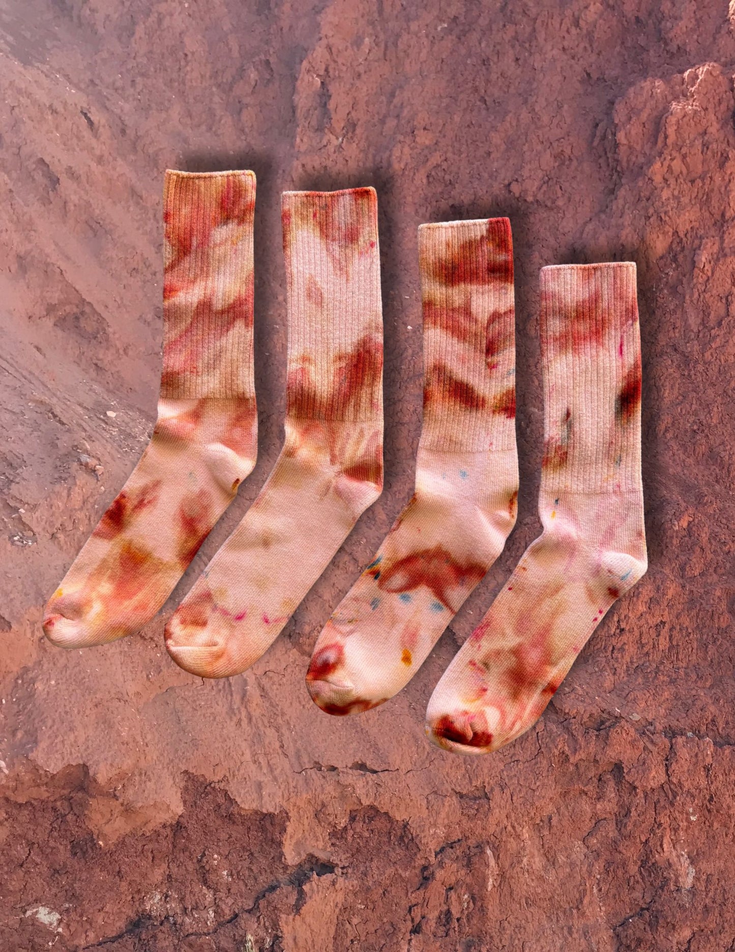 Limited Edition Hand Dyed Softest Socks- Strawbery Creme