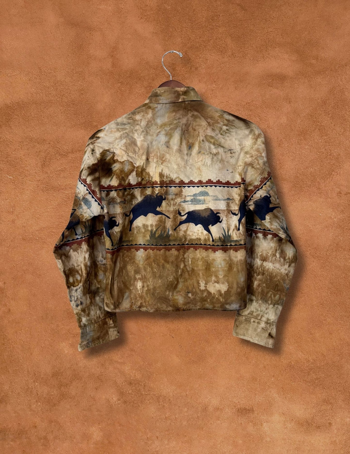 Upcycled Vintage 80s Cropped Rodeo Shirt 42 x 21