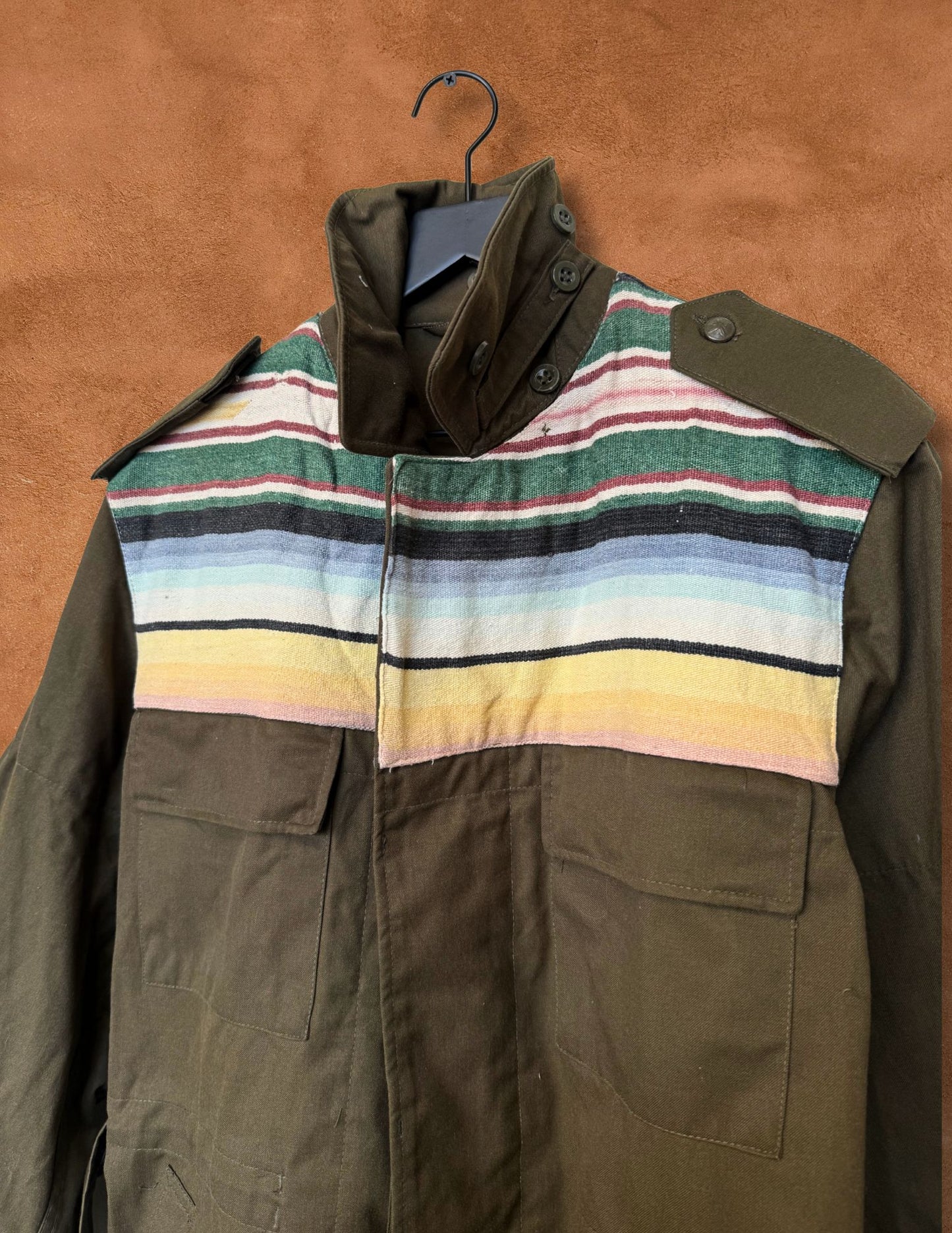 Upcycled Military Field Jacket — Midcentury Blanket Edition B