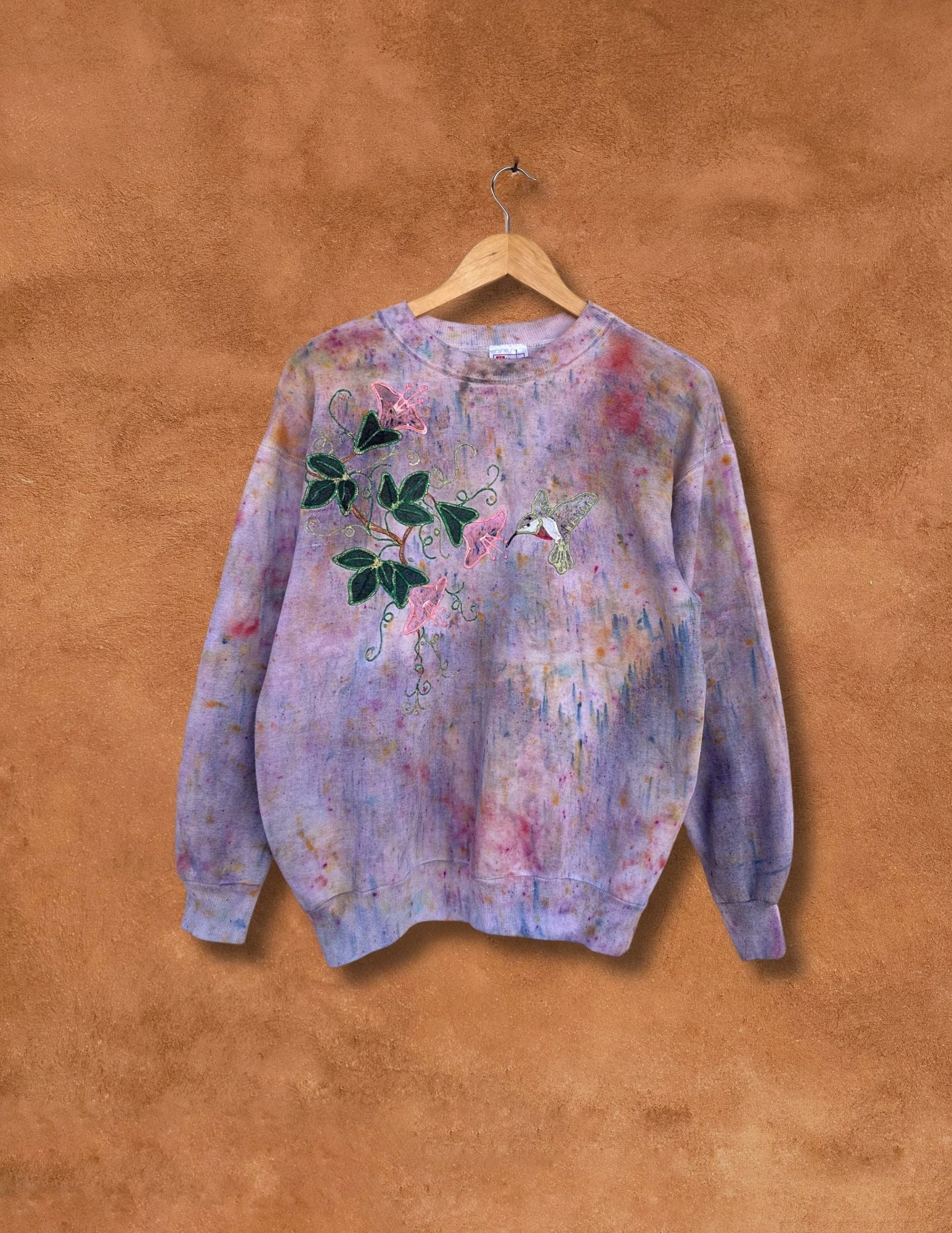 Upcycled Vintage Hummingbird Sweatshirt