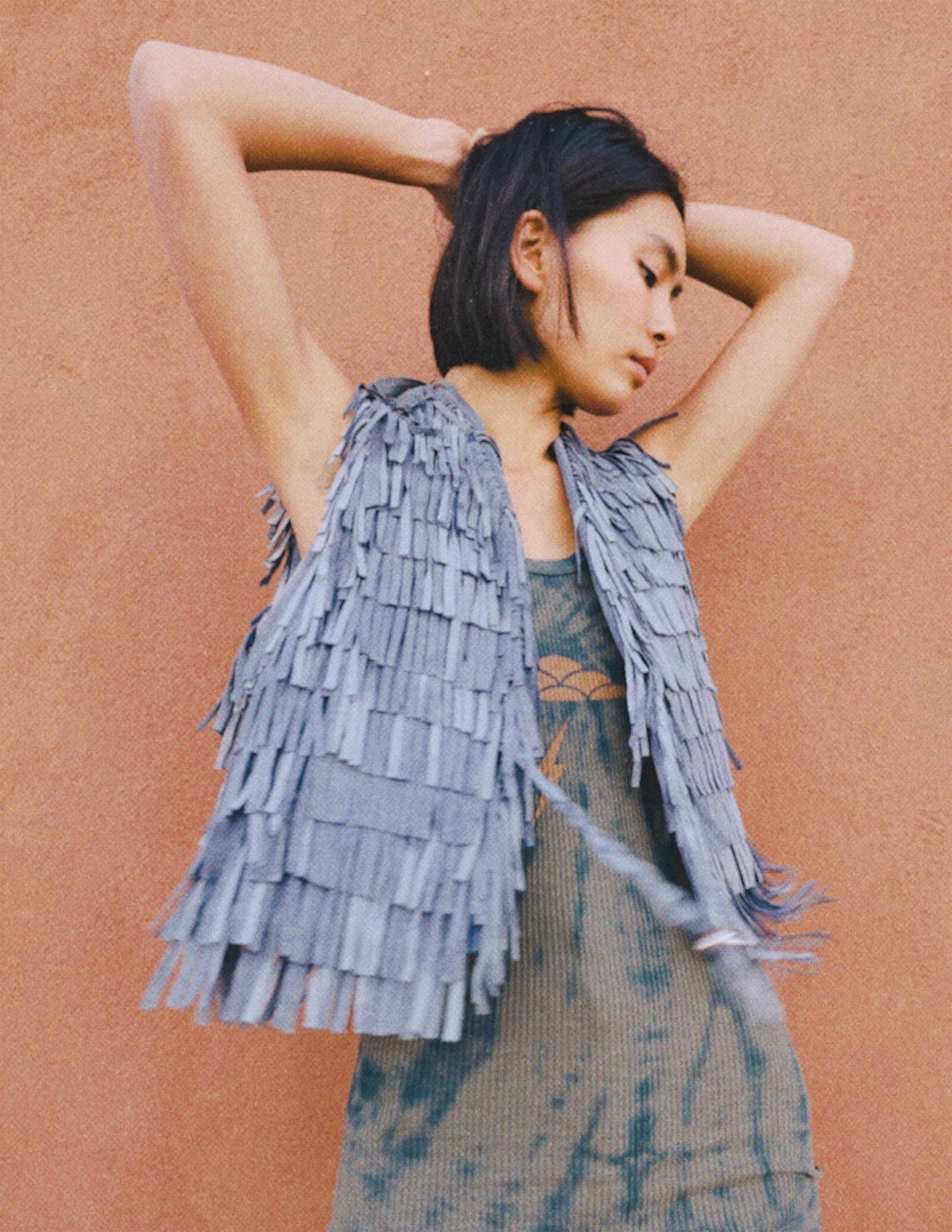 Vintage 80s Fringed Suede Vest