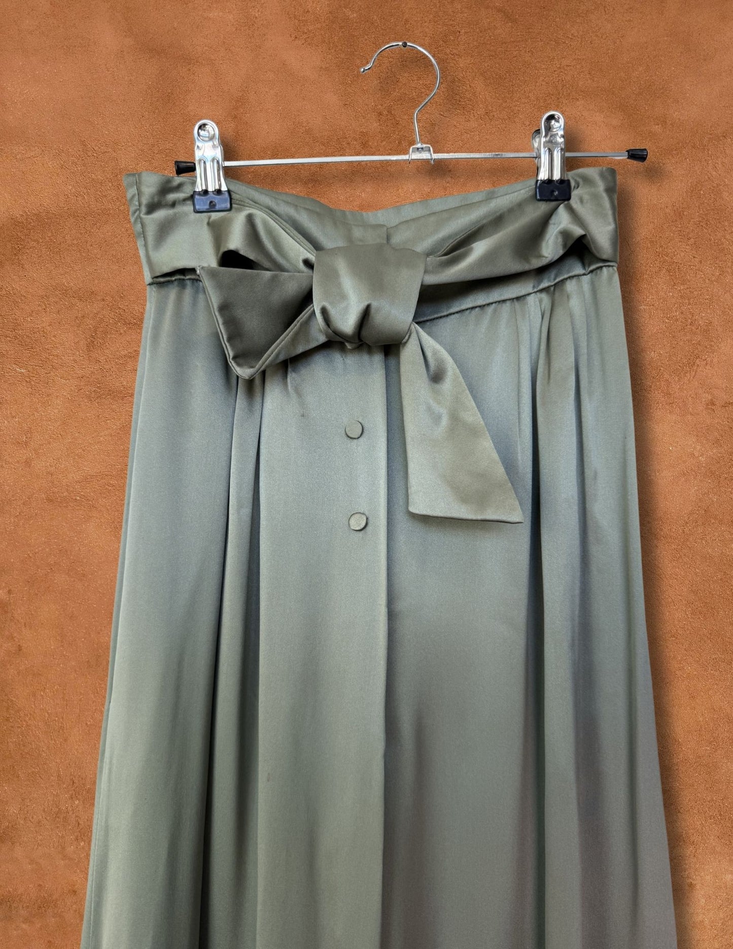 Vintage 80s Silk Charmeuse Wide Leg Pant 24 x 29
