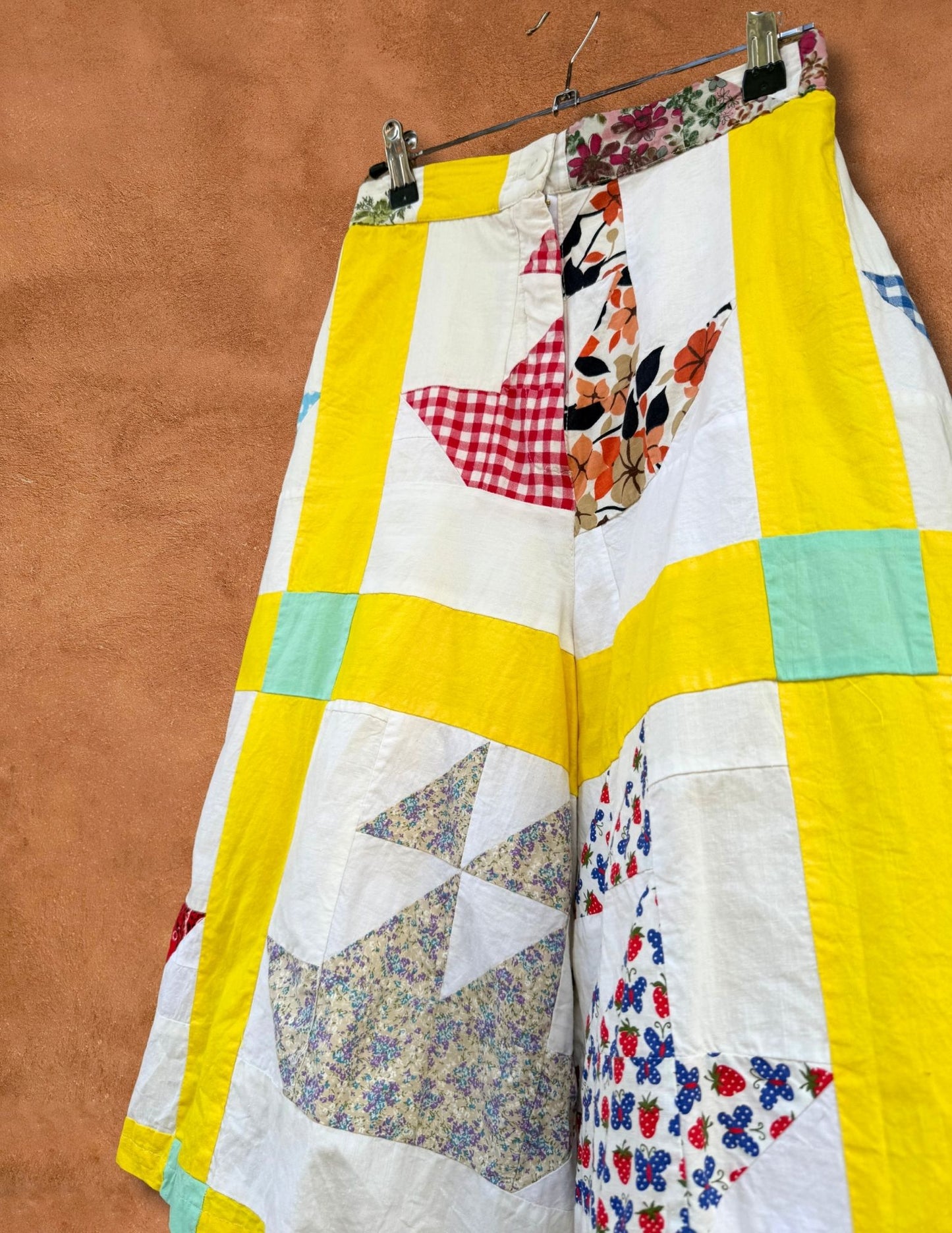 Upcycled High Waisted Quilted Shorts