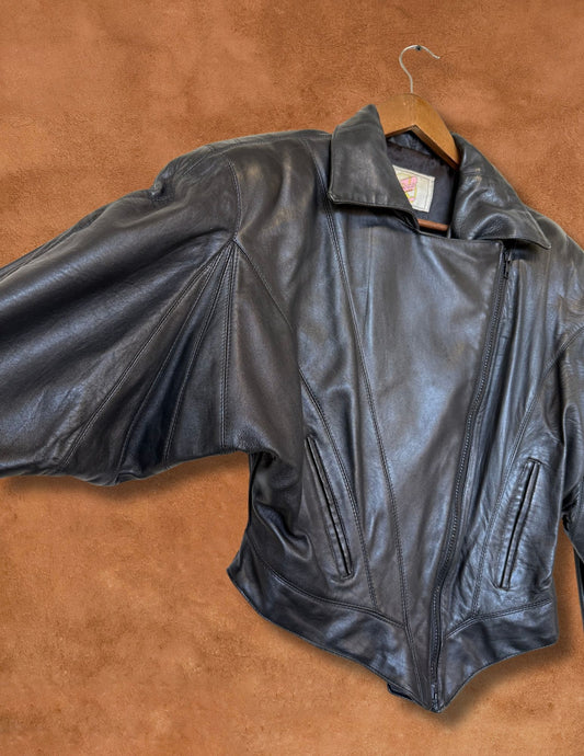 Vintage 80s Cropped Leather Jacket