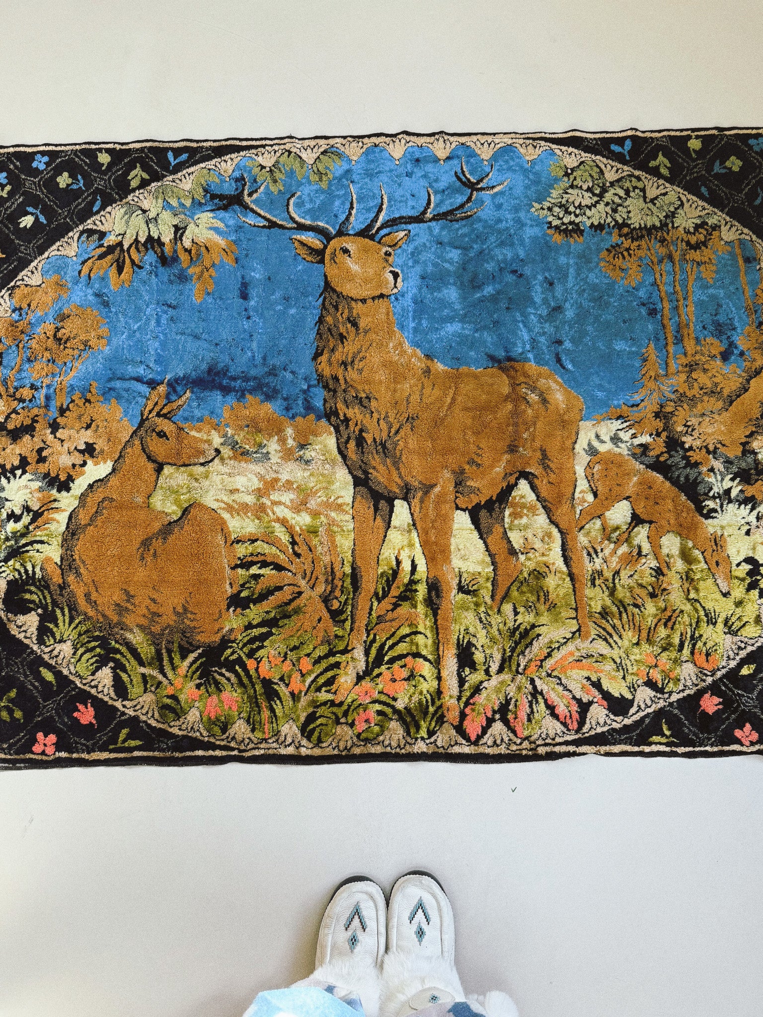 Vintage Deer Tapestry Rug