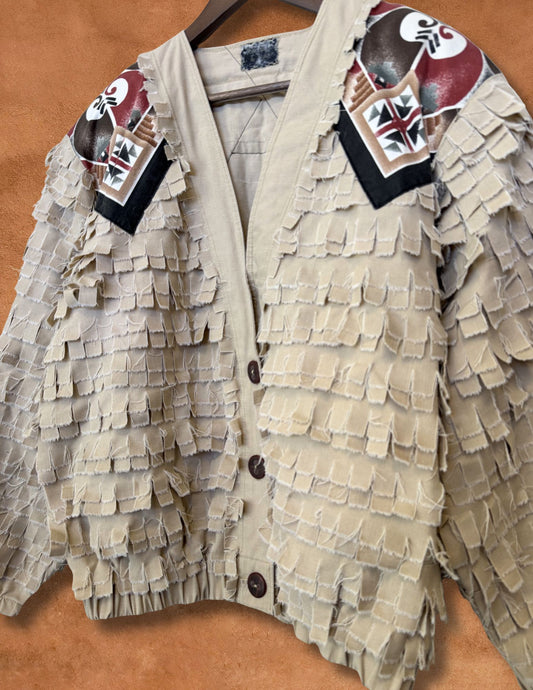 Upcycled Vintage 80s Southwest Fringe Jacket 48 x 24