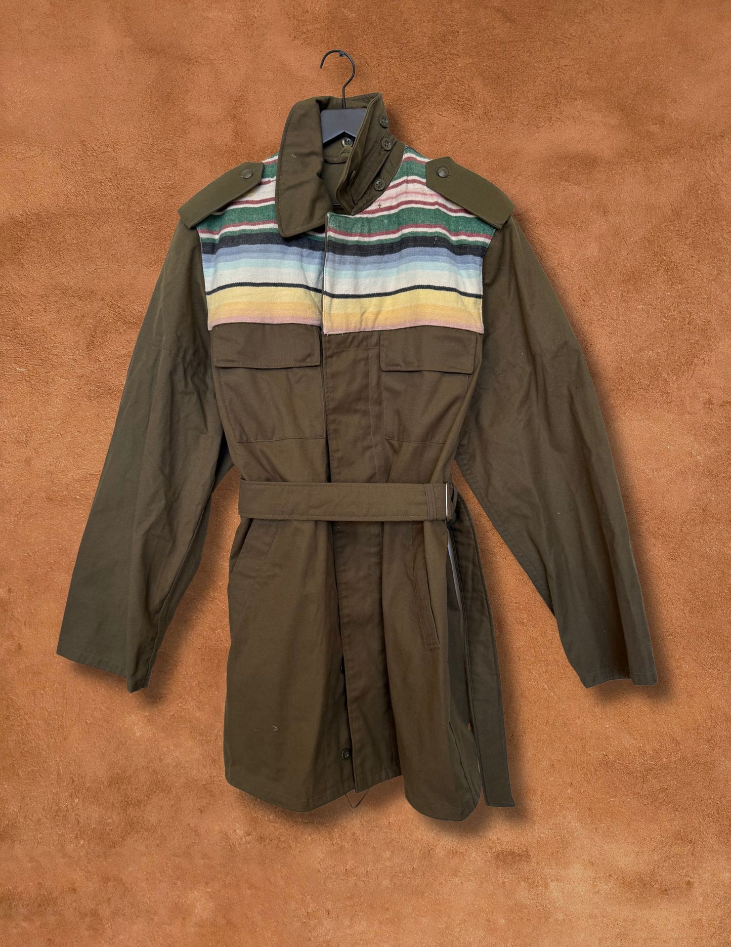 Upcycled Military Field Jacket — Midcentury Blanket Edition B