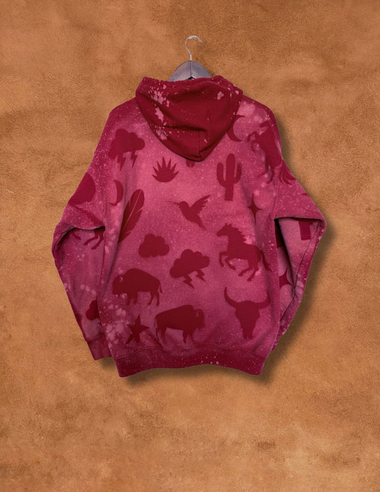 Upcycled Vintage Zip Hoodie- 46 x 29 Eclectic Southwest