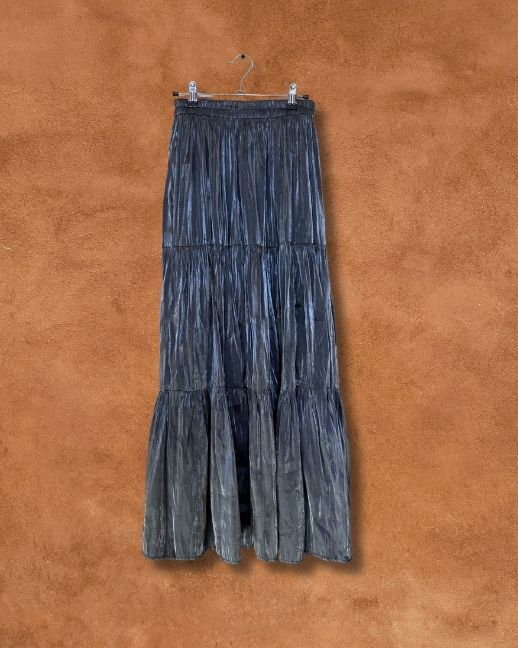 Vintage 80s Silver Tiered Skirt