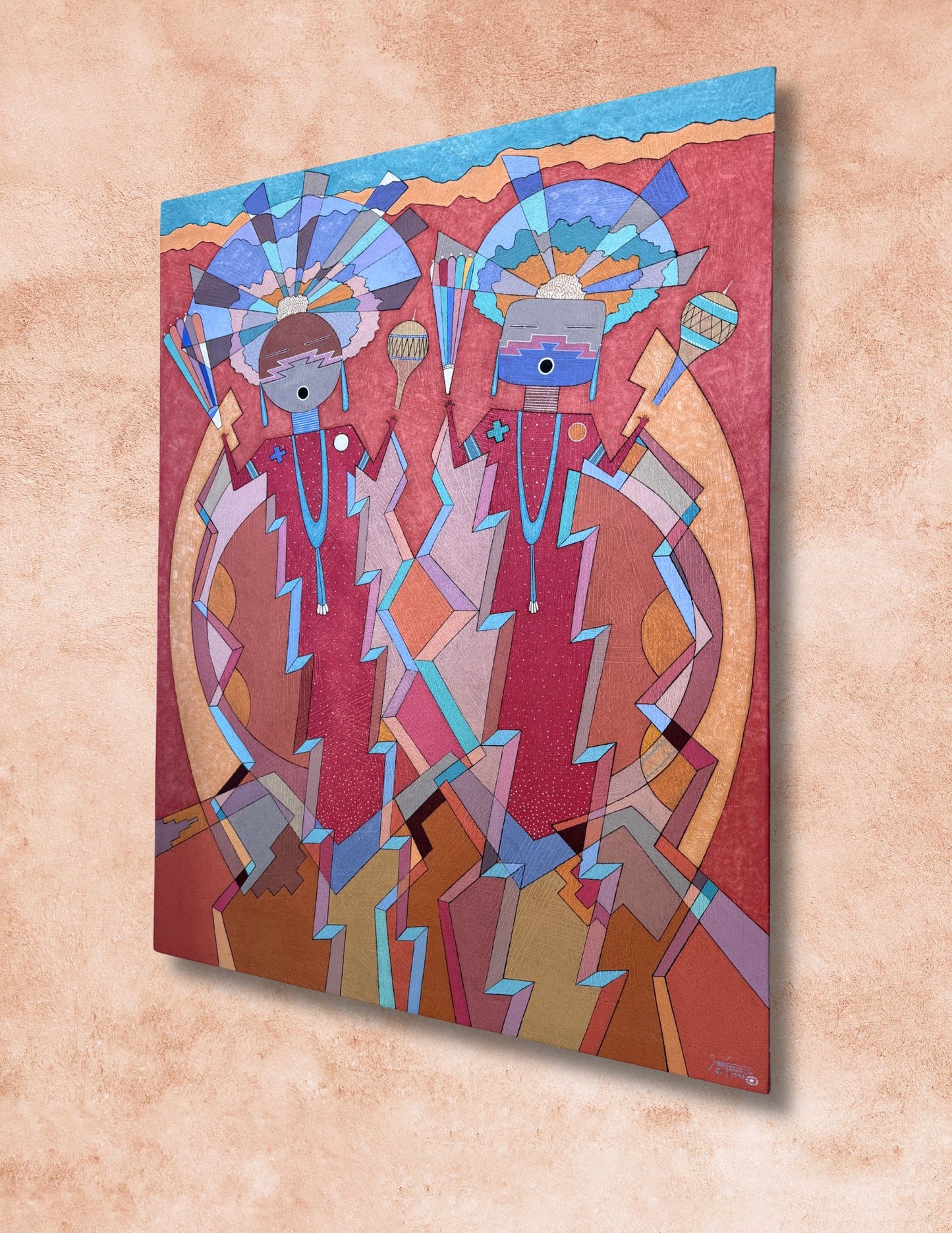Vintage Painting by Diné Artist WB Franklin 1996