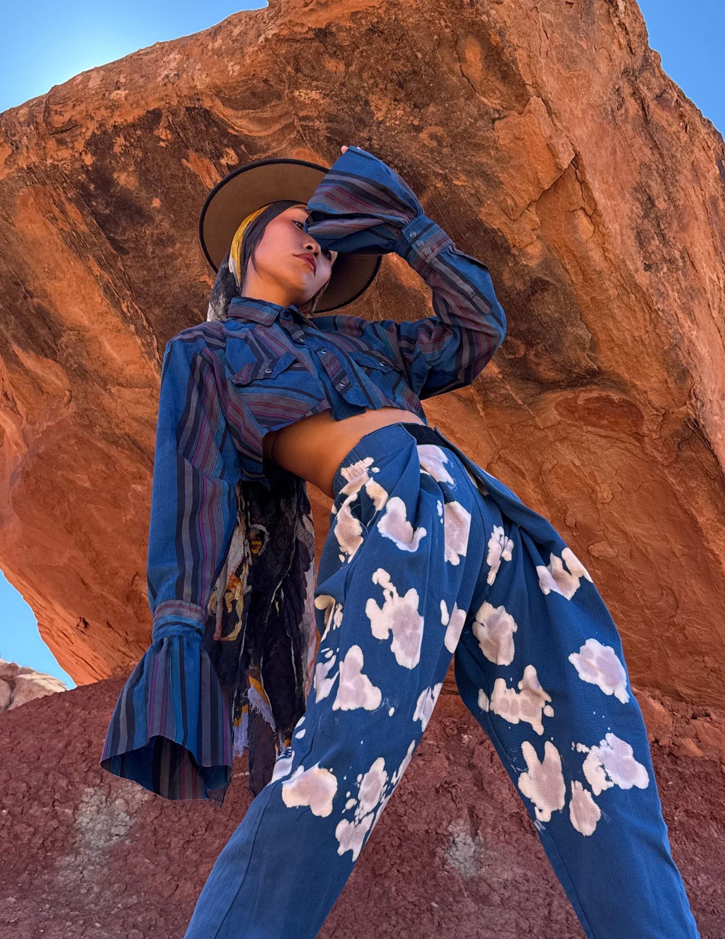 Upcycled Vintage Cropped Western Shirt