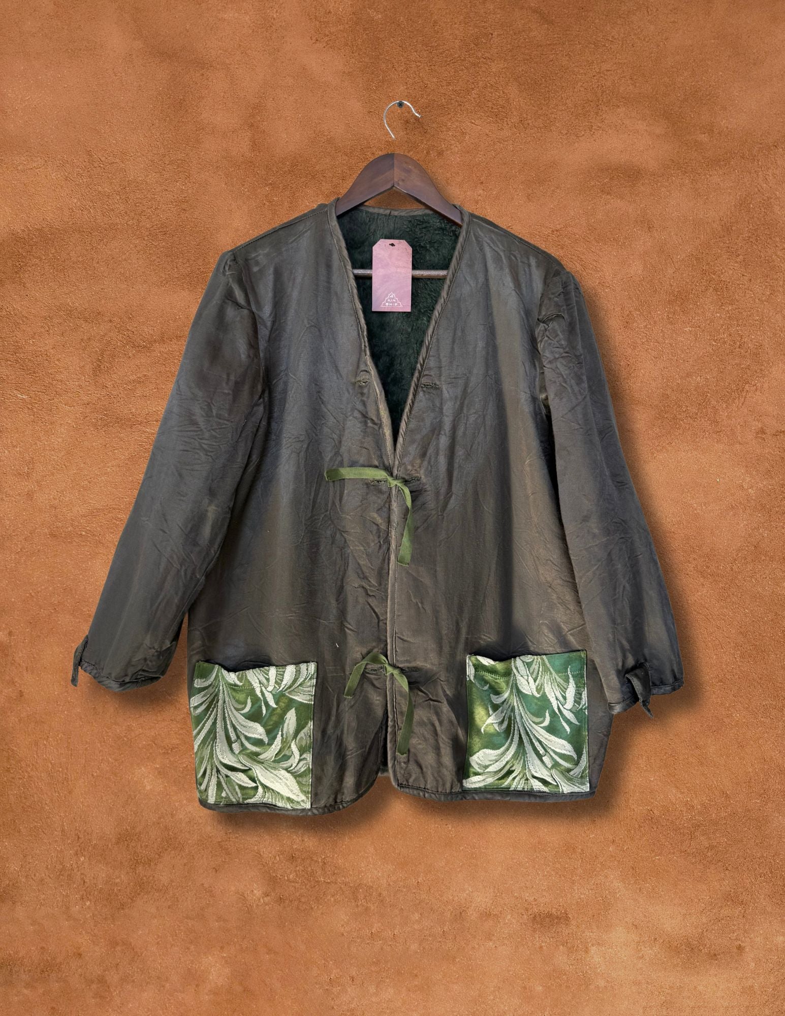 Vintage Mid-Century Greek Military Reversible Satin Jacket D