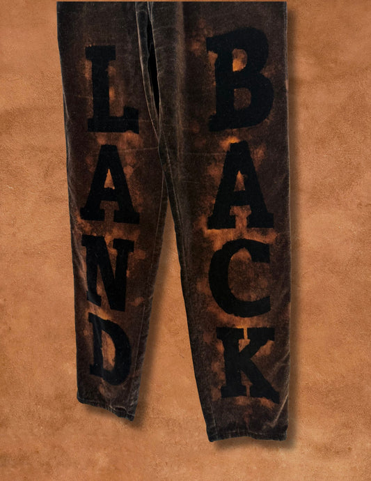 Upcycled Vintage Velvet Pants- Land Back 26 x 31