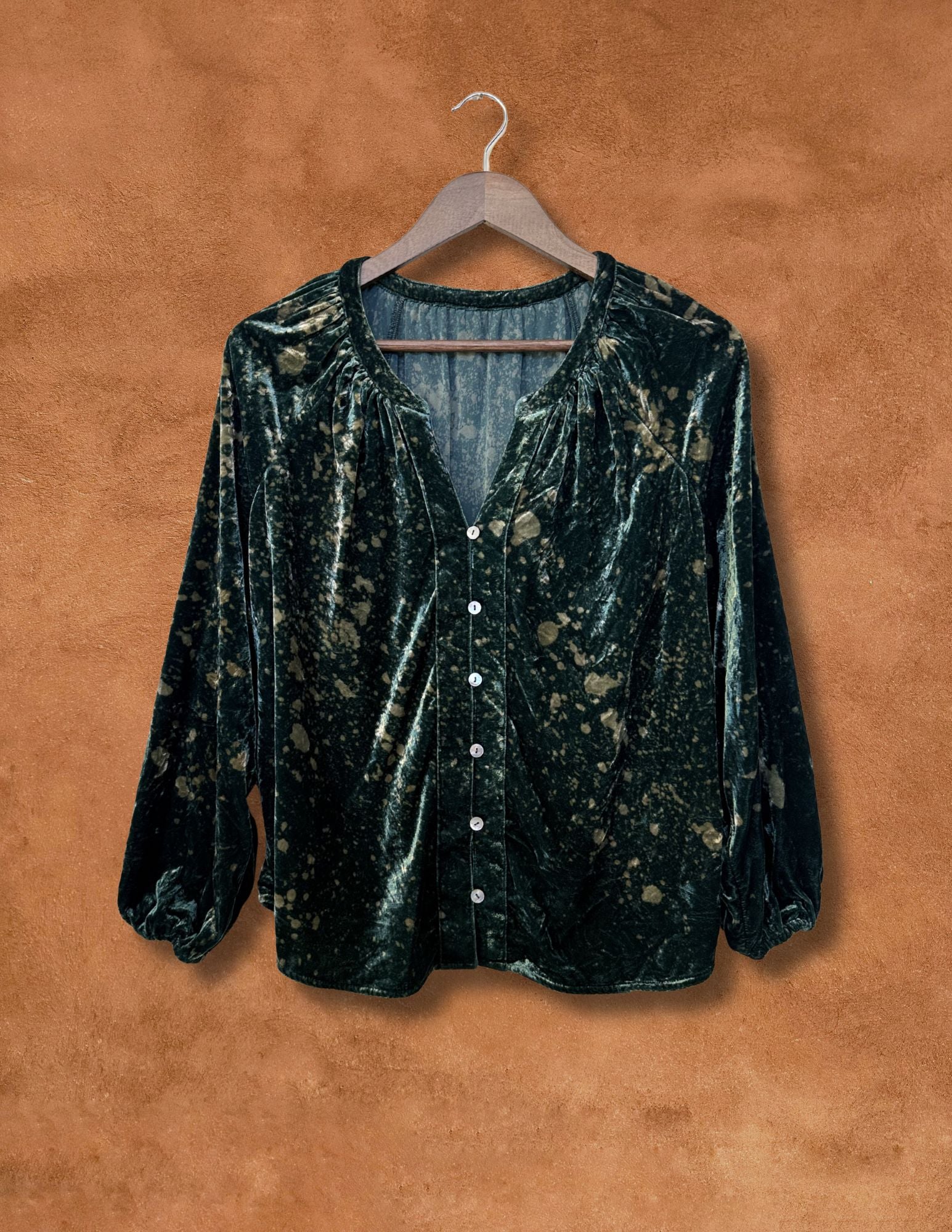 Upcycled Vintage Velvet Top - 44 x 23 Land Back