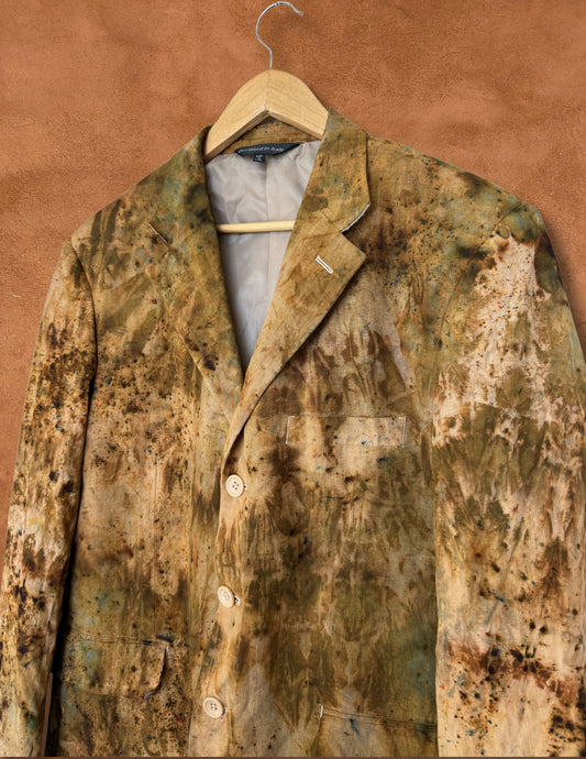 Upcycled Vintage Linen Menswear Blazer 44 x 30