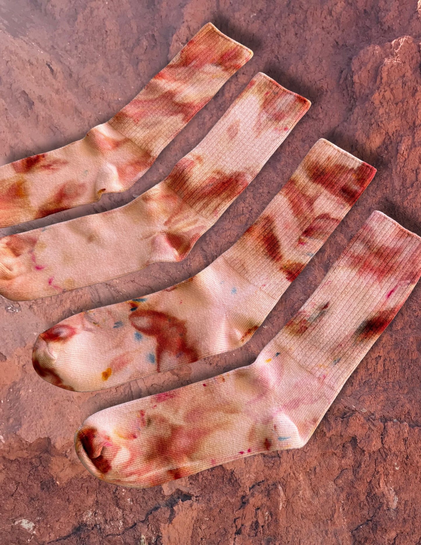 Limited Edition Hand Dyed Softest Socks- Strawbery Creme
