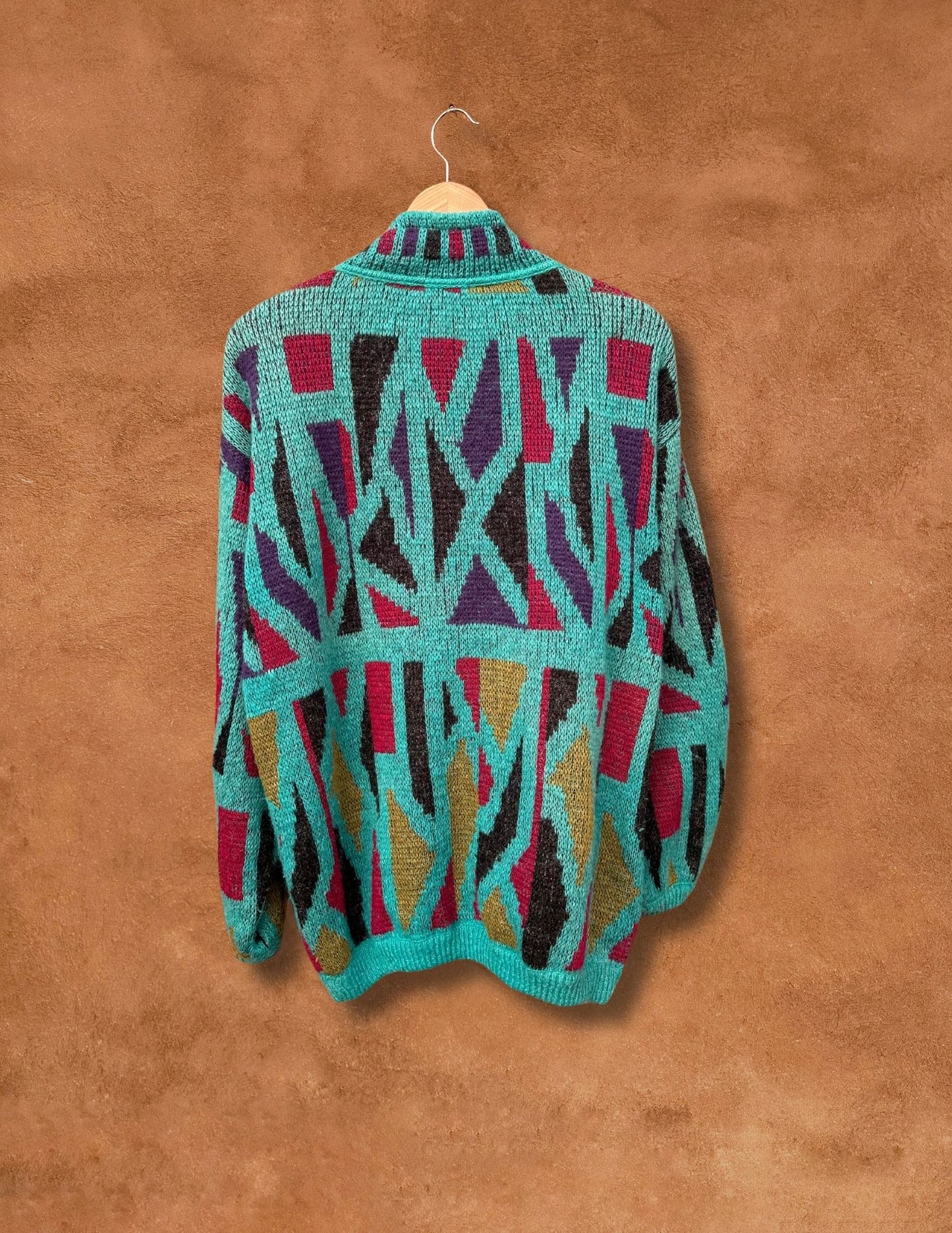 Vintage 80s Geo Cardigan Sweater