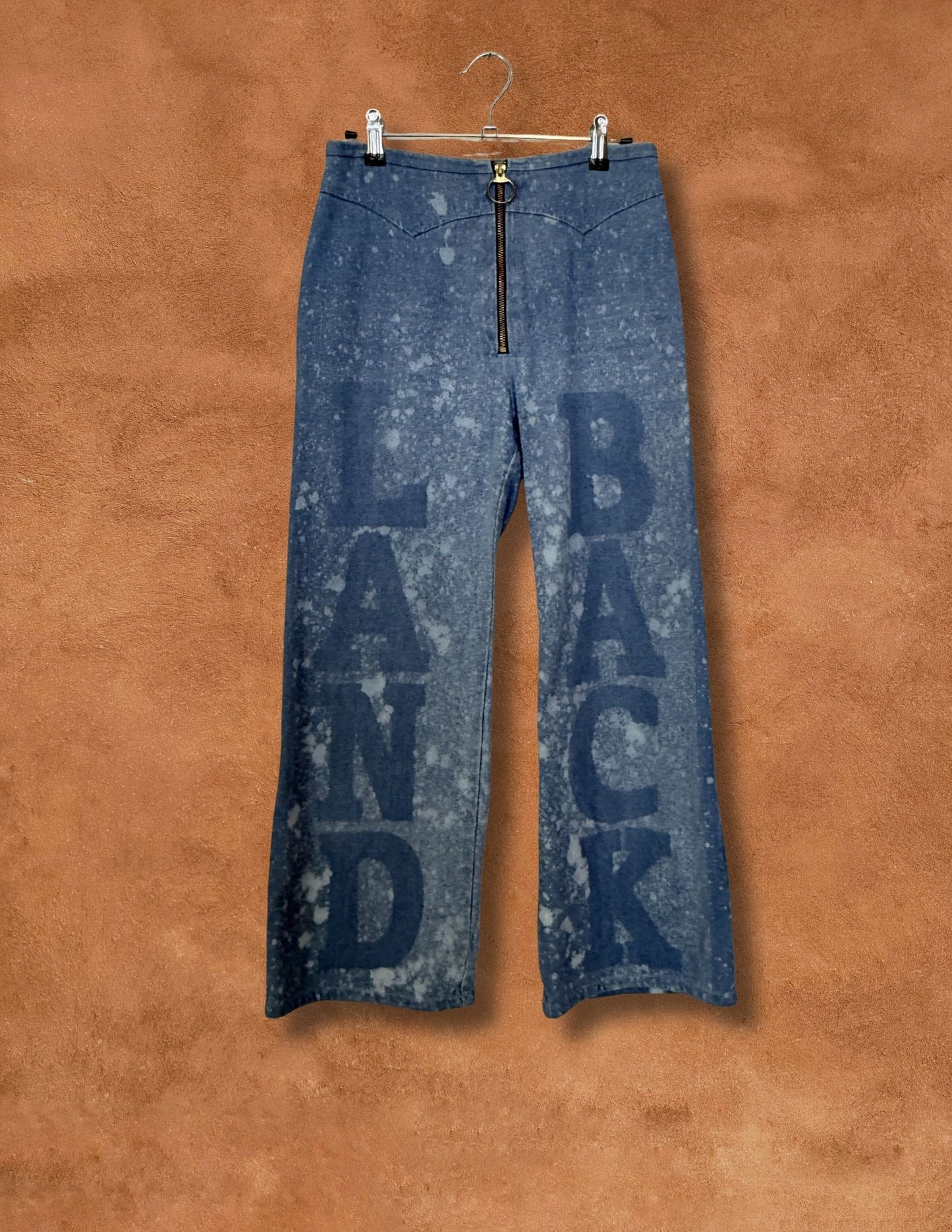 Upcycled Vintage Zip front Denim 26 x 26 Land Back