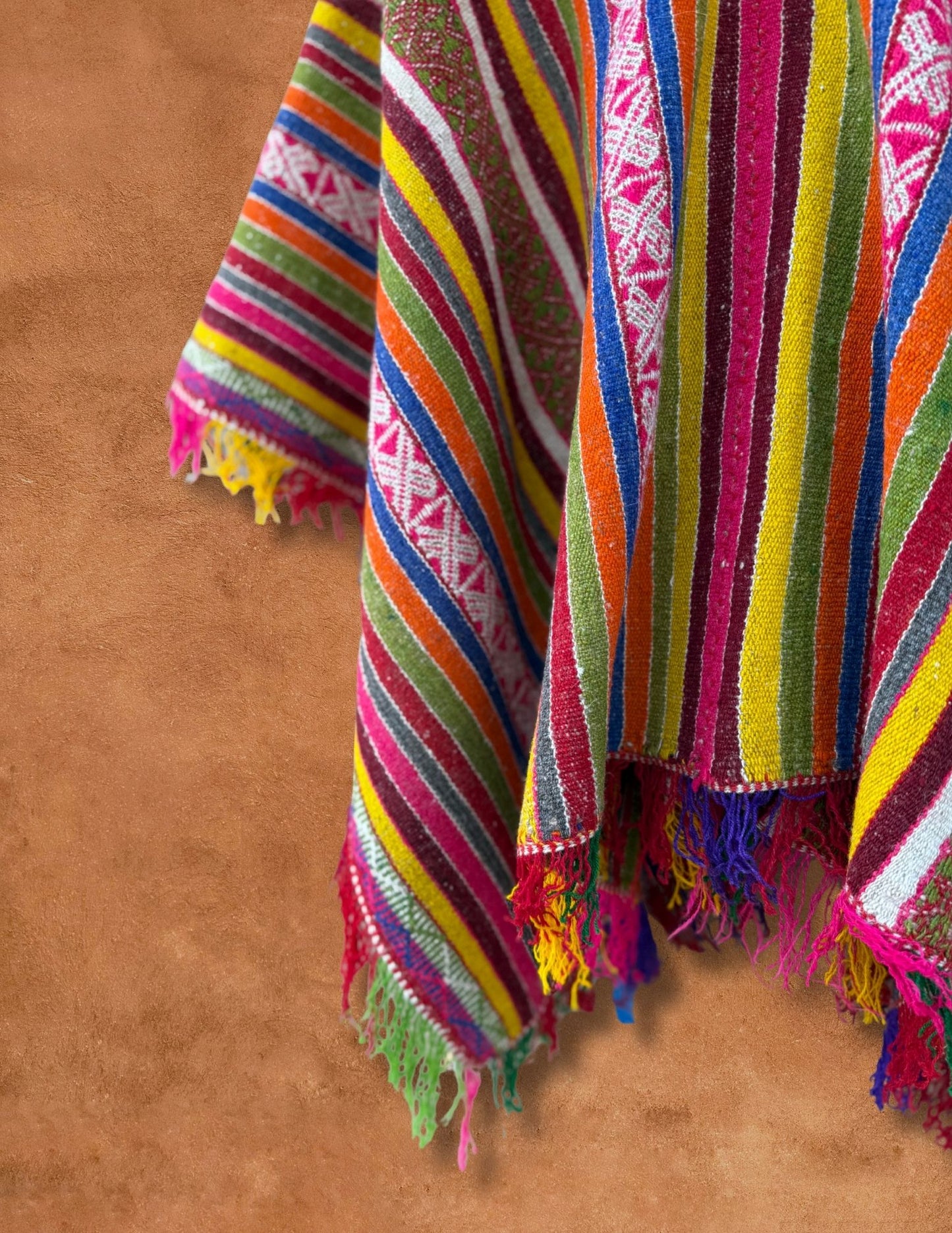 Vintage Handwoven Peruvian Poncho
