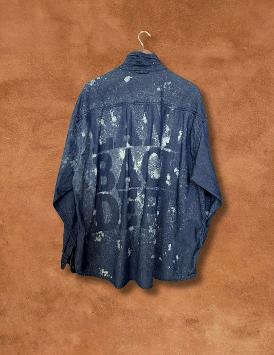 Upcycled Vintage Denim Shirt- Land Back Dept 56 x 32