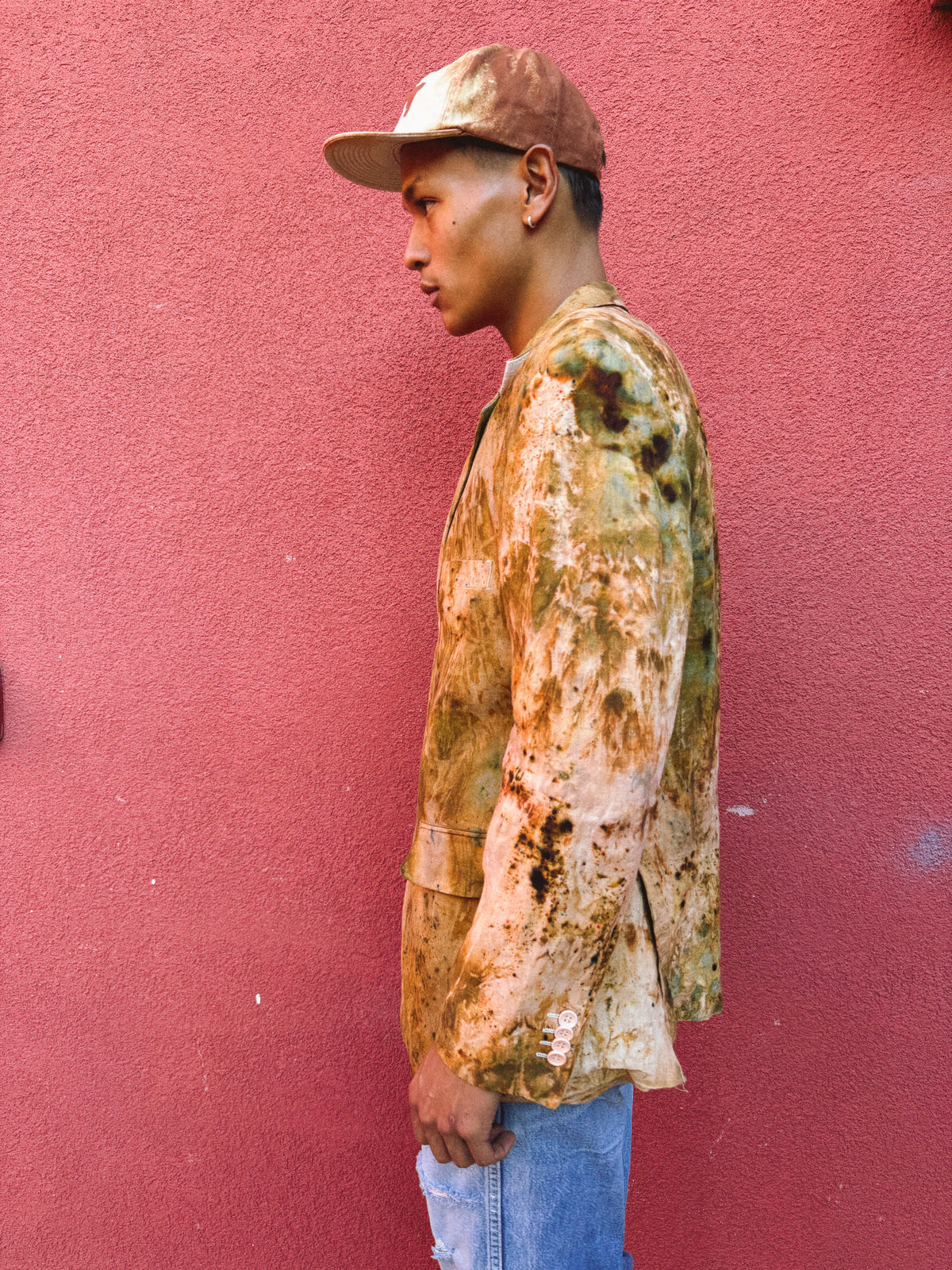 Upcycled Vintage Linen Menswear Blazer 44 x 30