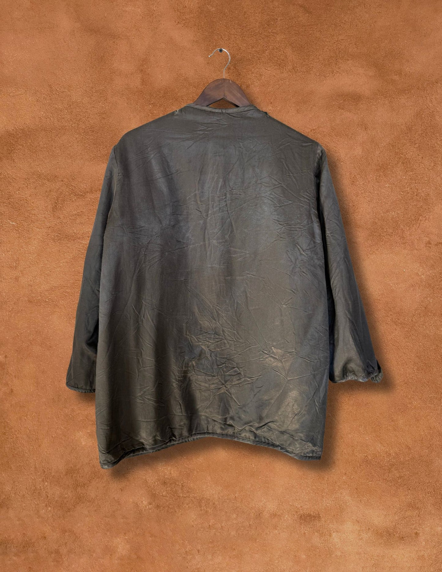 Vintage Mid-Century Greek Military Reversible Satin Jacket D