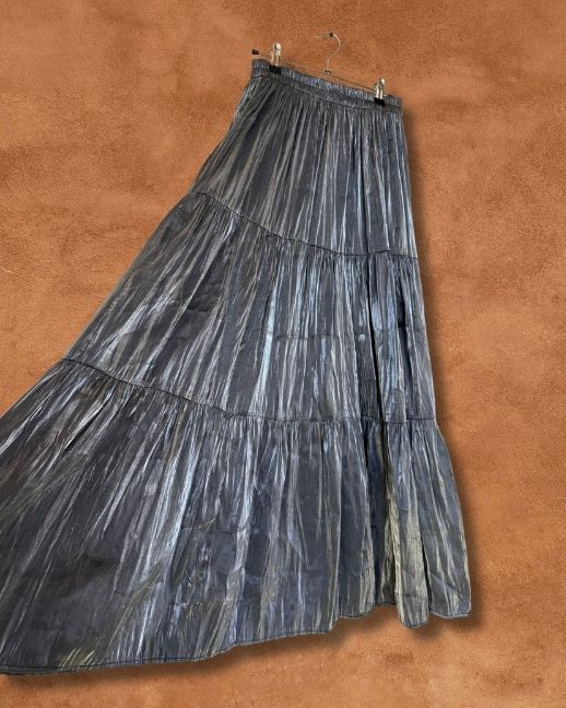 Vintage 80s Silver Tiered Skirt