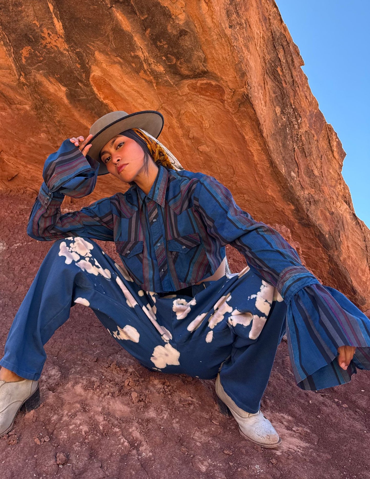 Upcycled Vintage Cropped Western Shirt