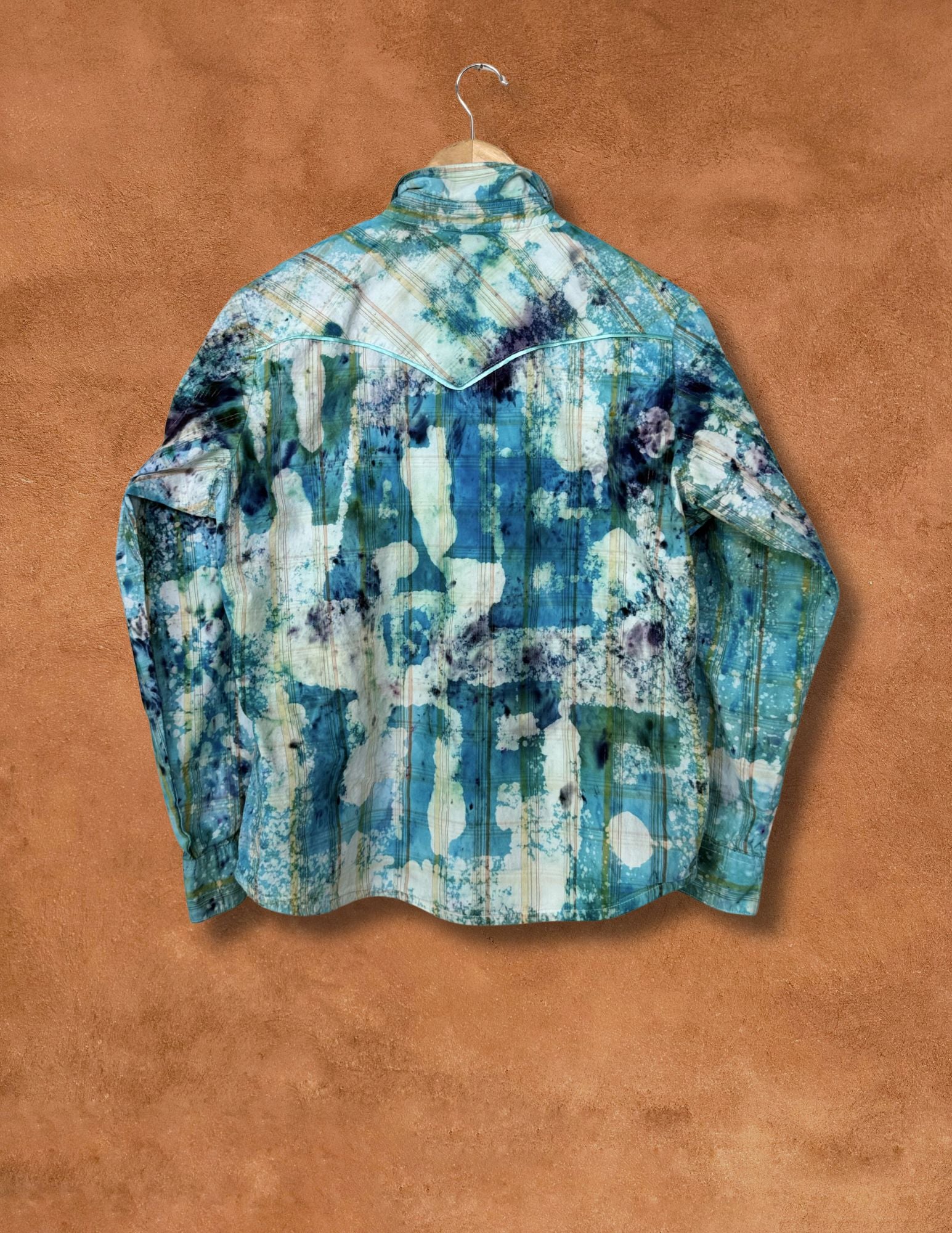 Upcycled Vintage Wrangler Rodeo Shirt - Water is Life 44 x 24